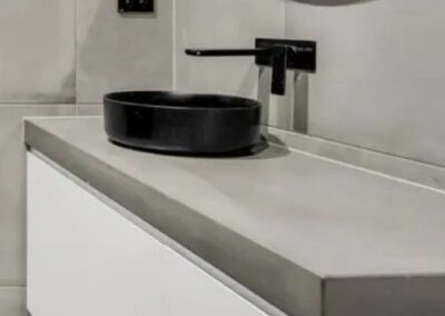 floating vanity with concrete benchtop