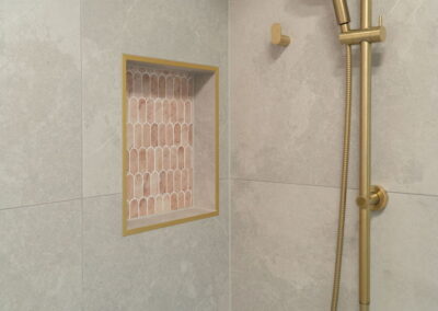 Bathroom renovation with Gold Fixtures