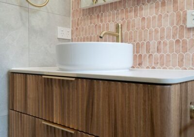 Pink bathroom renovation Brisbane