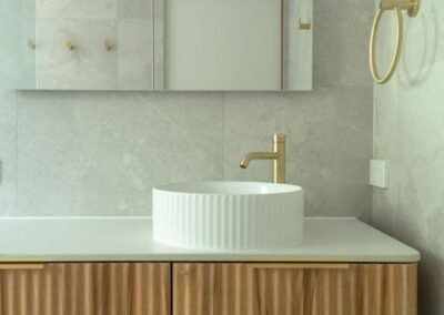 double bathroom vanity with floating cabinets