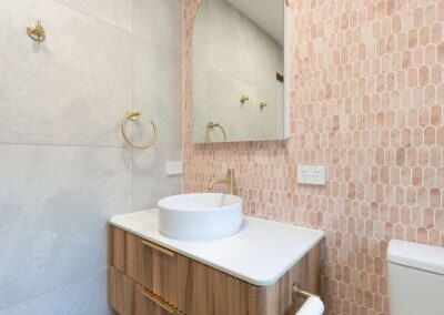 floating vanity, had basin and arched shaving cabinet Springwood