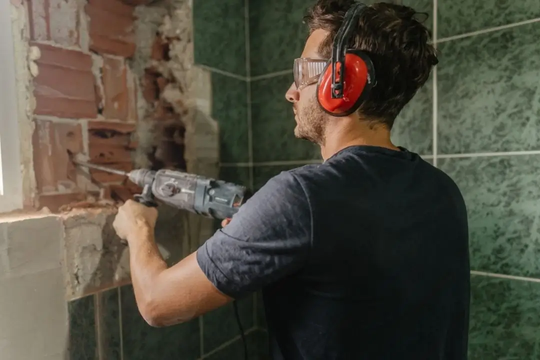 tile removal in bathroom